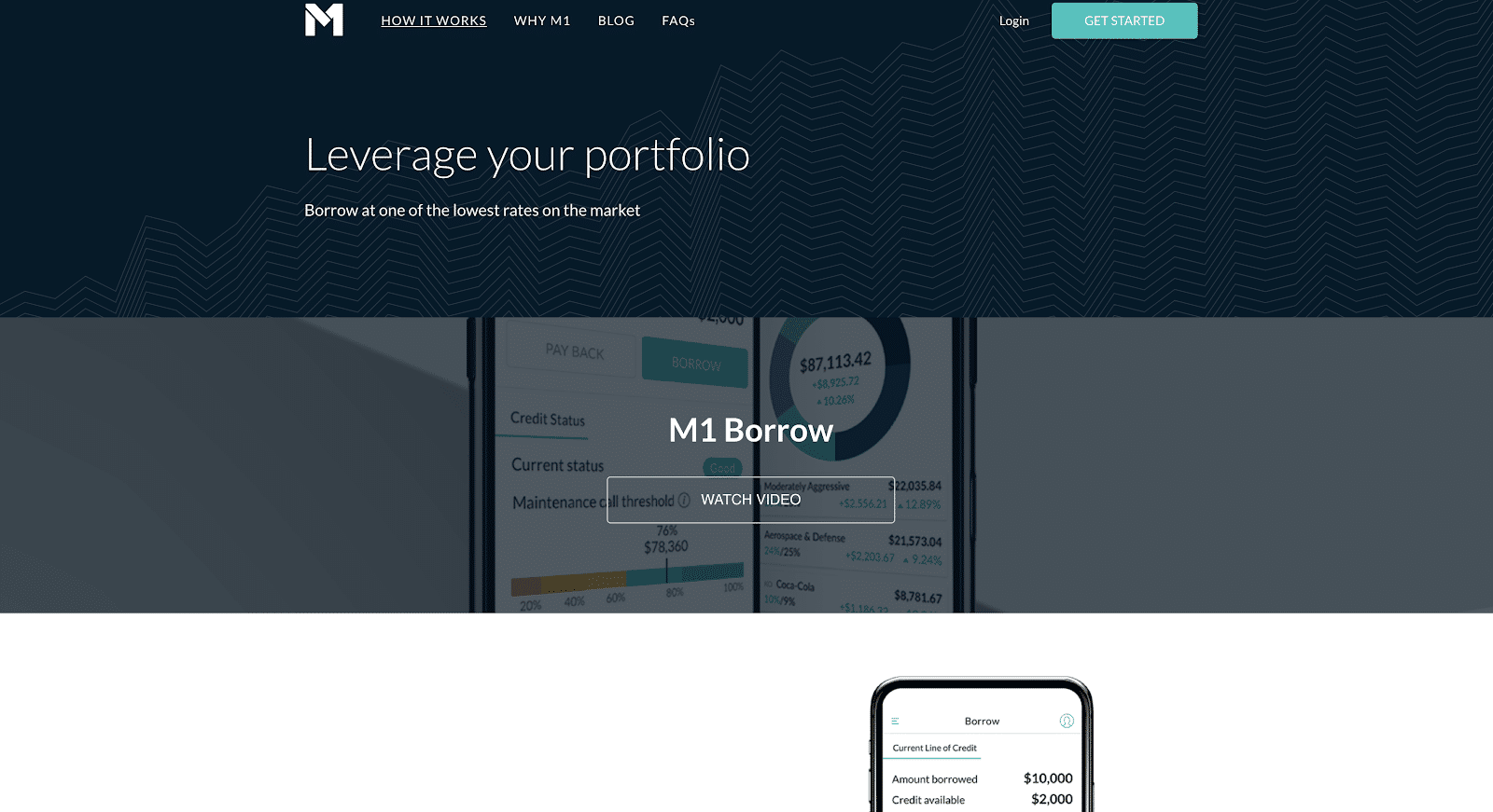 Leverage your portfolio screenshot of M1 Finance