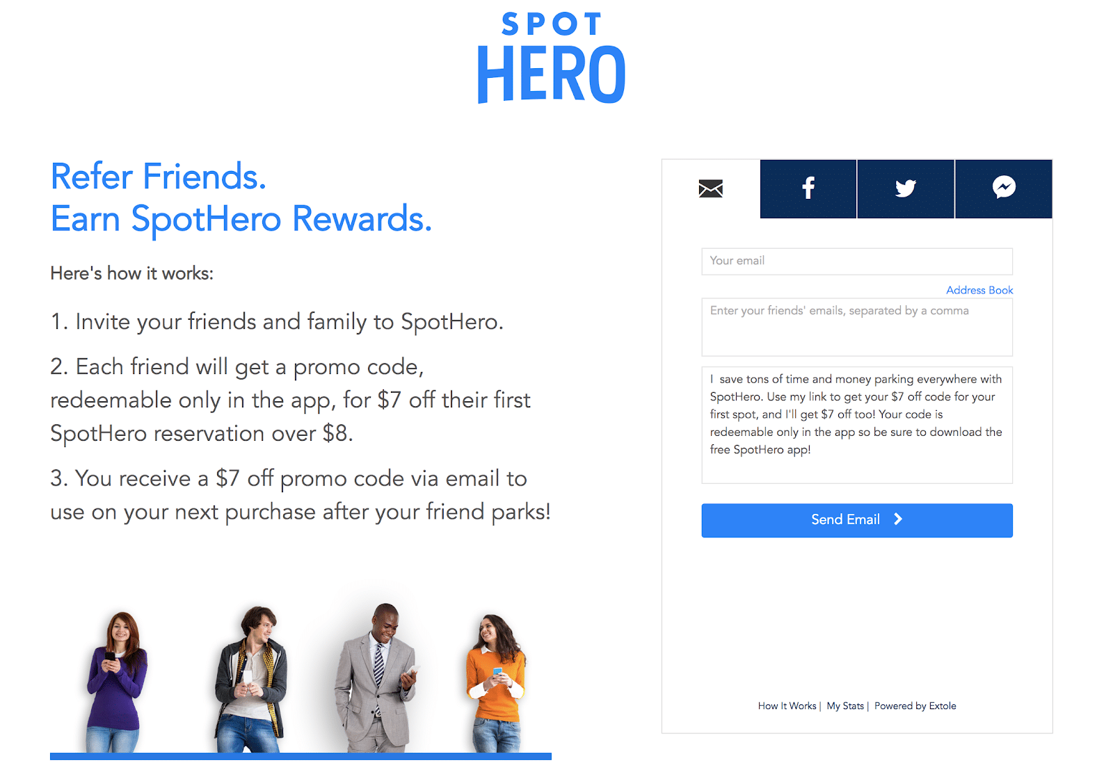 SpotHero promo code: refer friends
