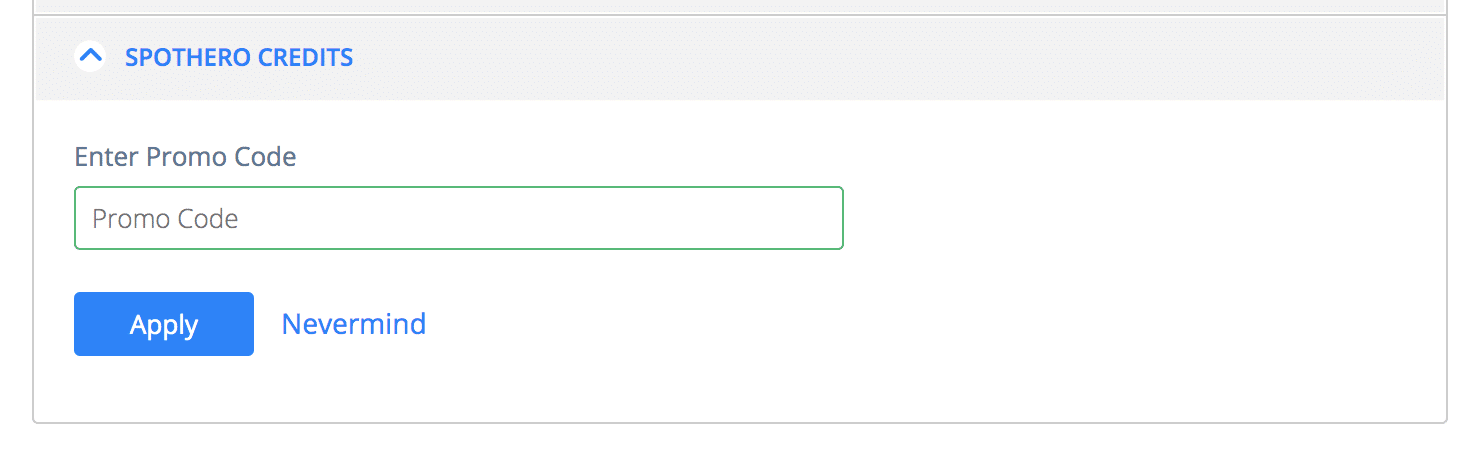 SpotHero promo code: credits