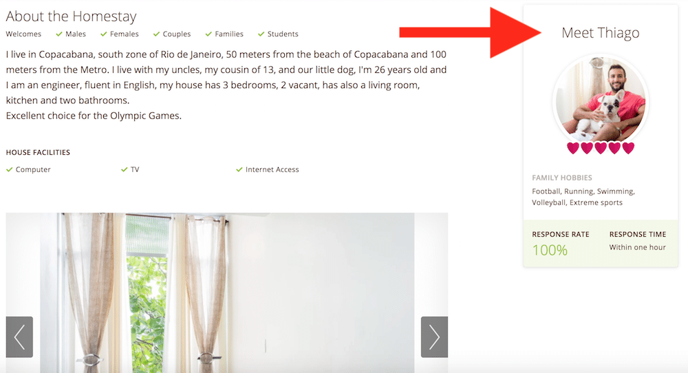 homestay host information