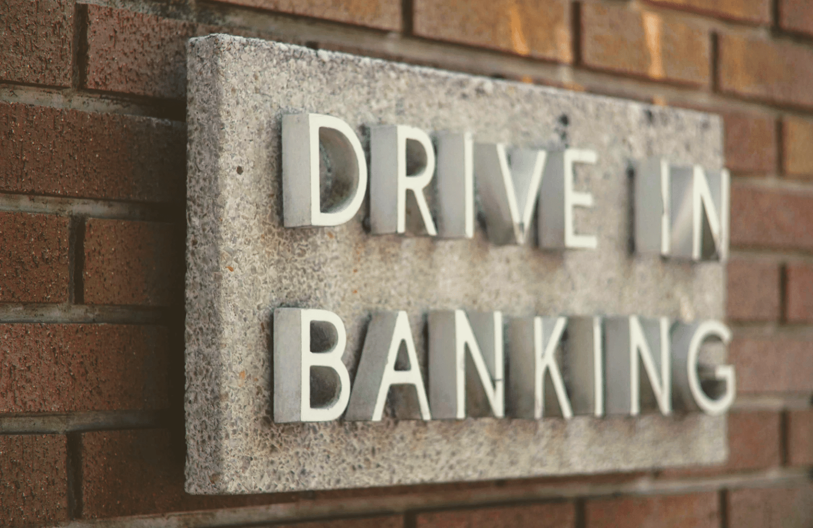 A drive in banking sign