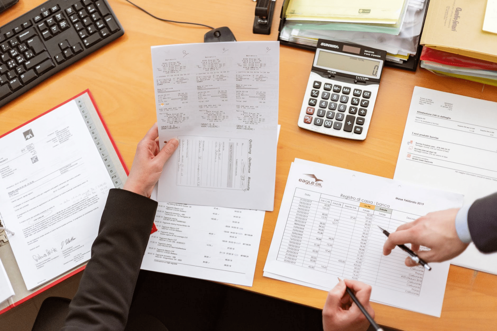 How to Calculate working capital: overhead of two people analyzing financial reports