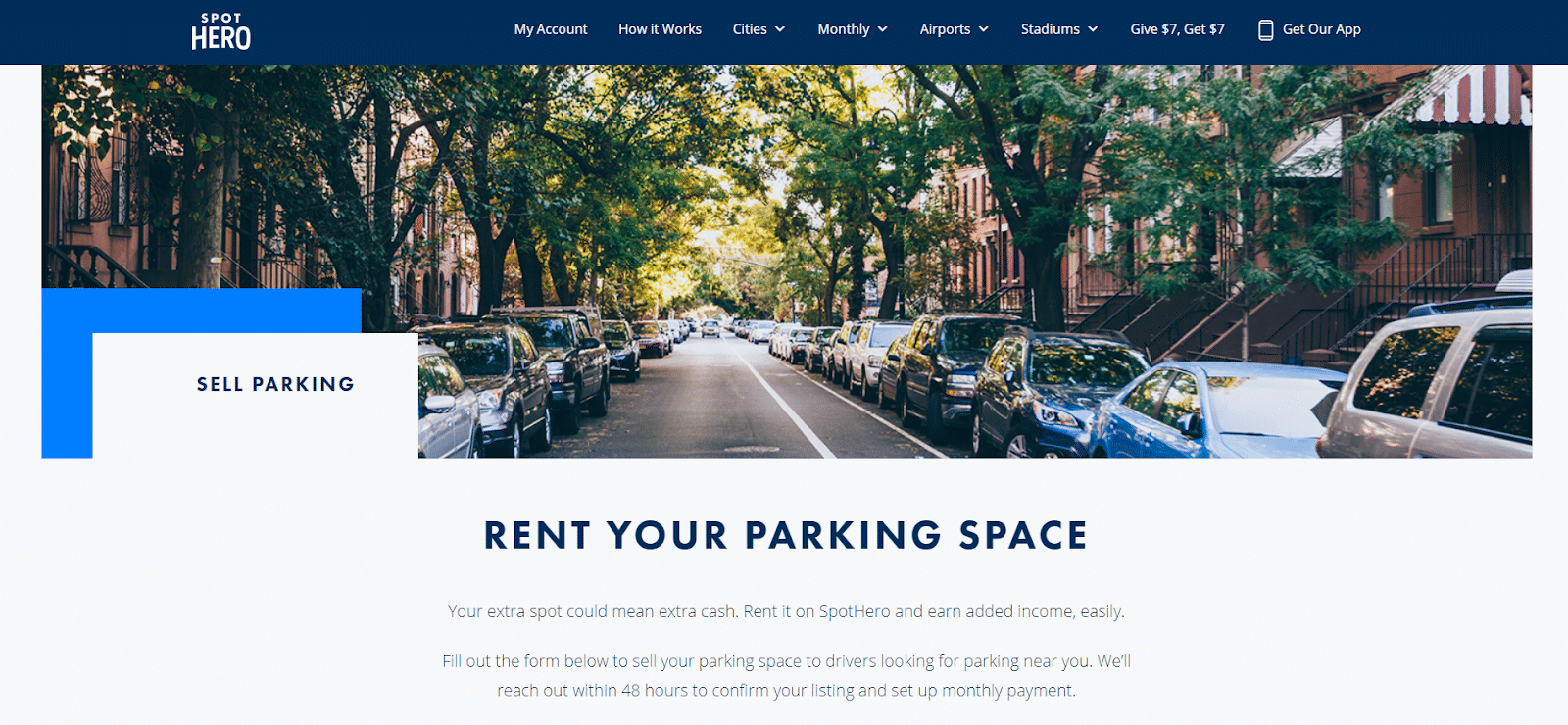 SpotHero website