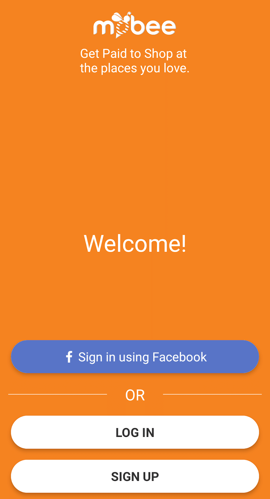 sign-in page on the app