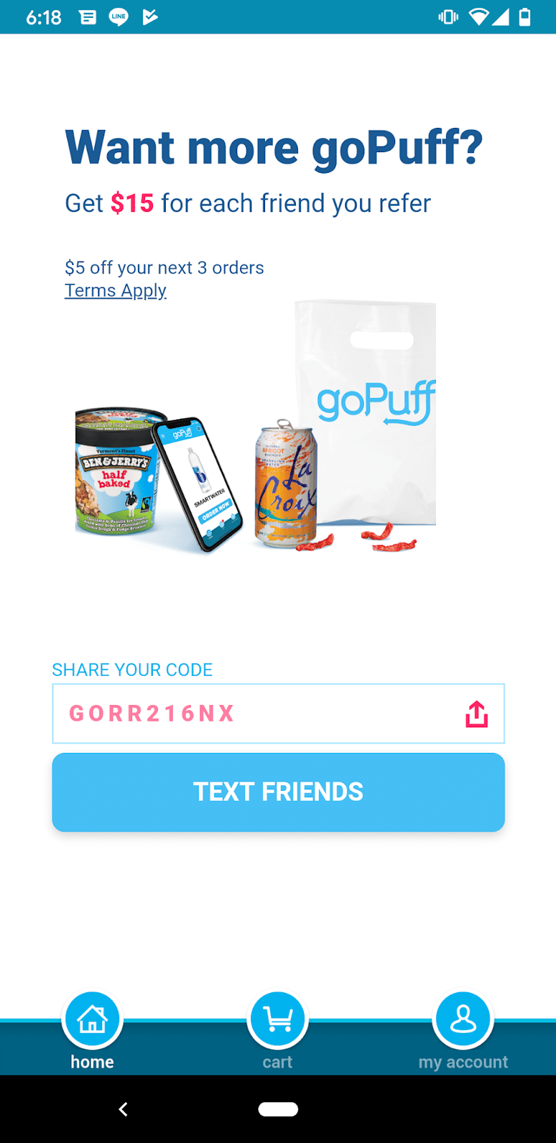friend referral page