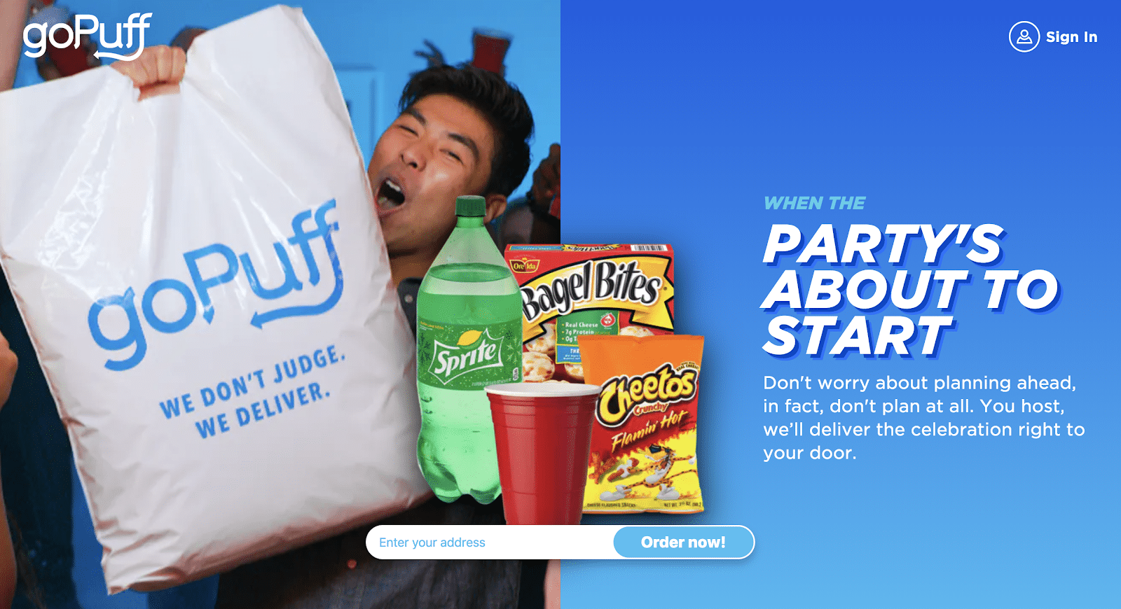 goPuff Promo Code web page