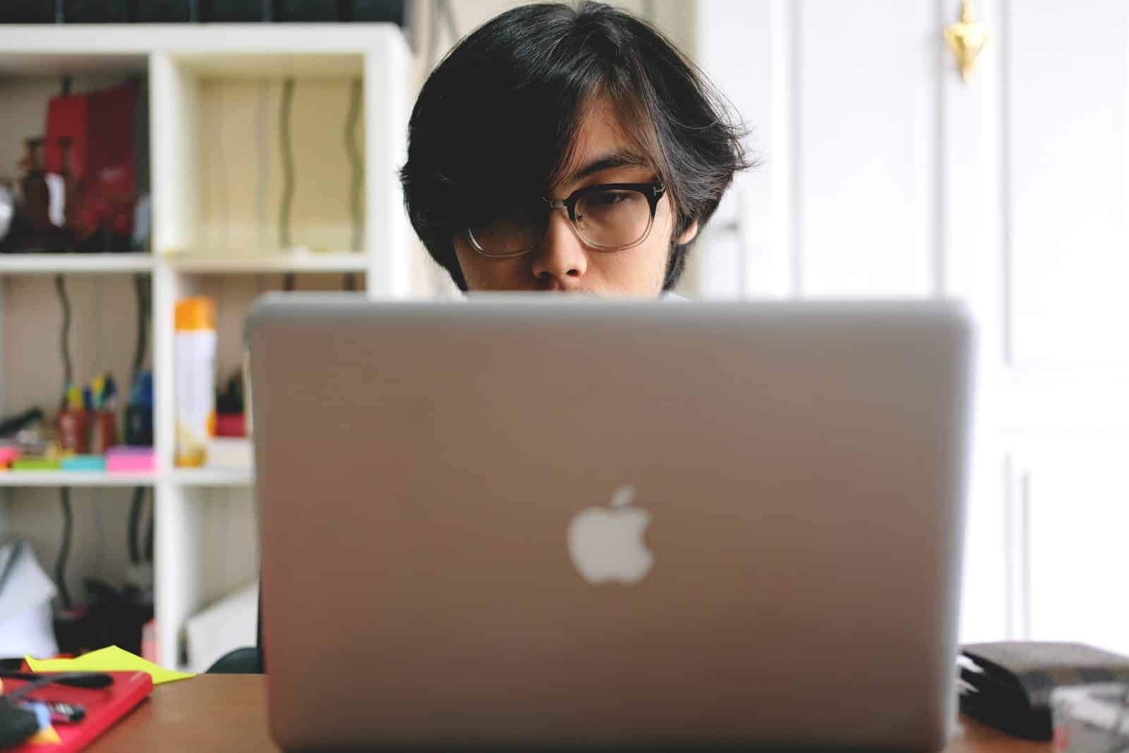 person at laptop