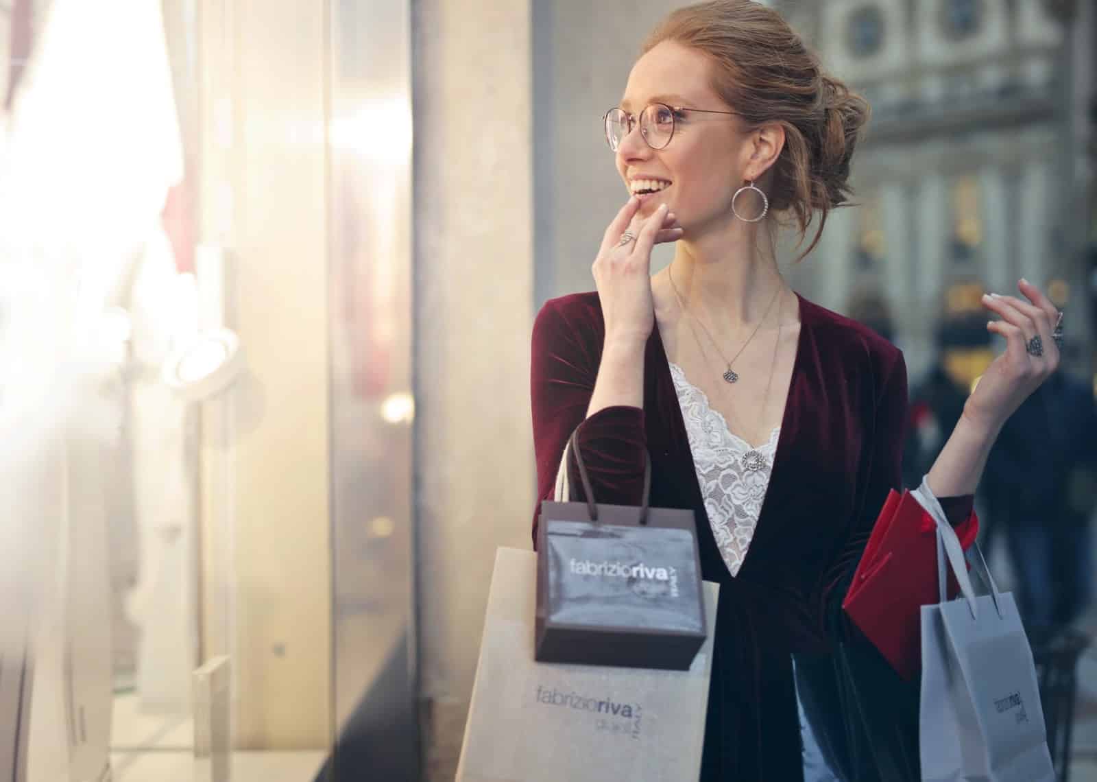 woman with shopping bags