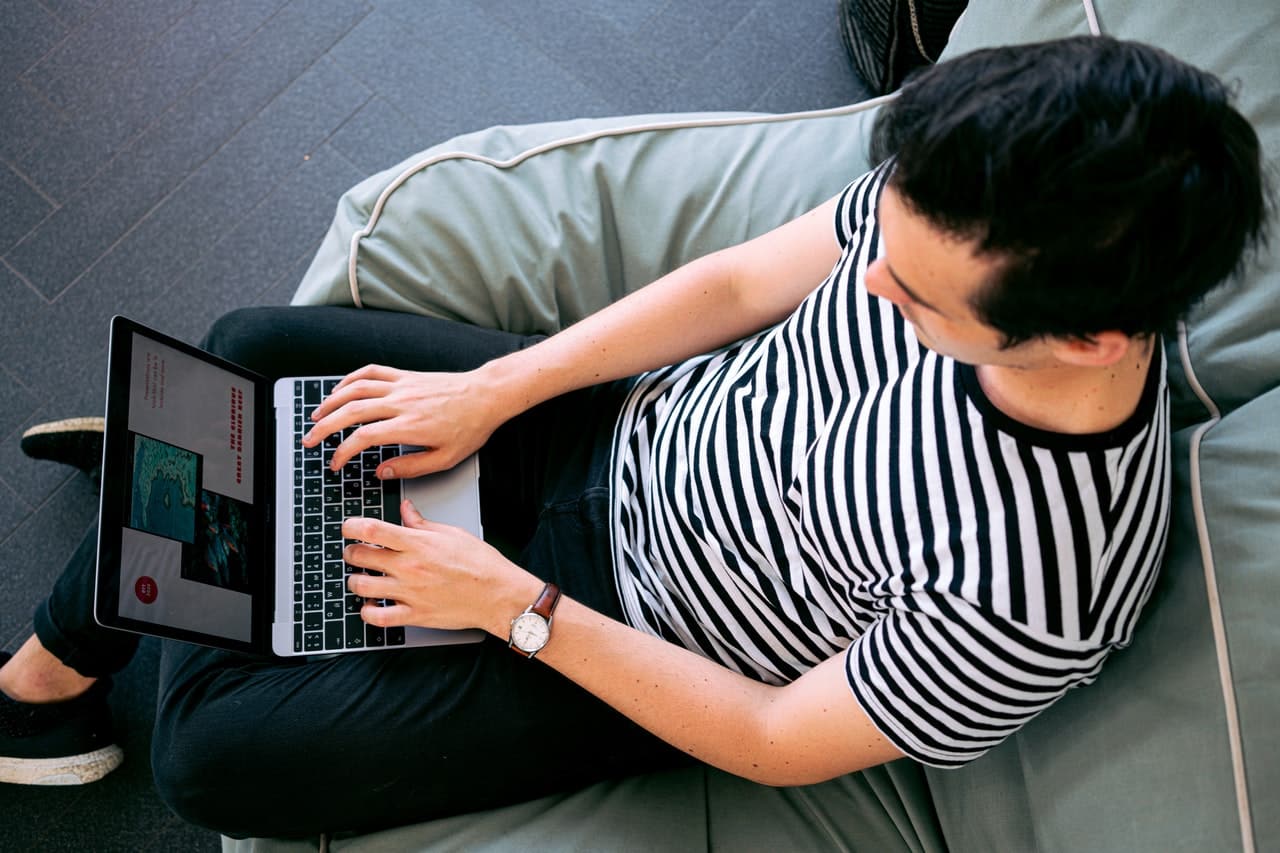 Man working on his laptop