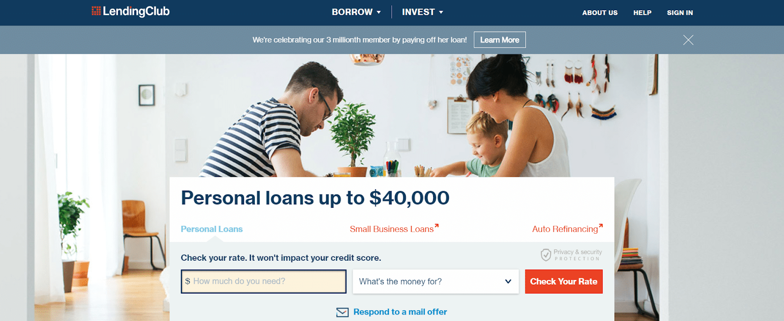 The LendingClub borrowers page