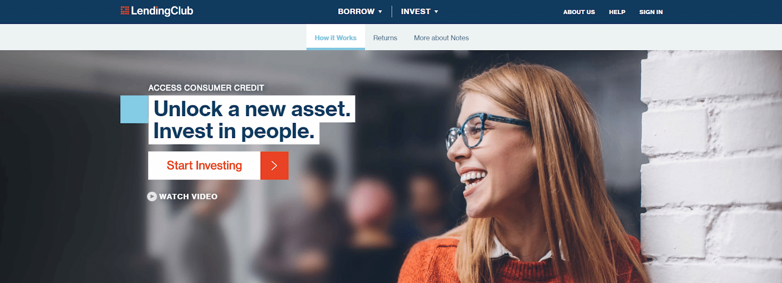 The LendingClub homepage