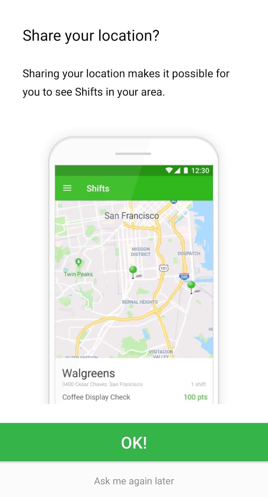 option to share your location