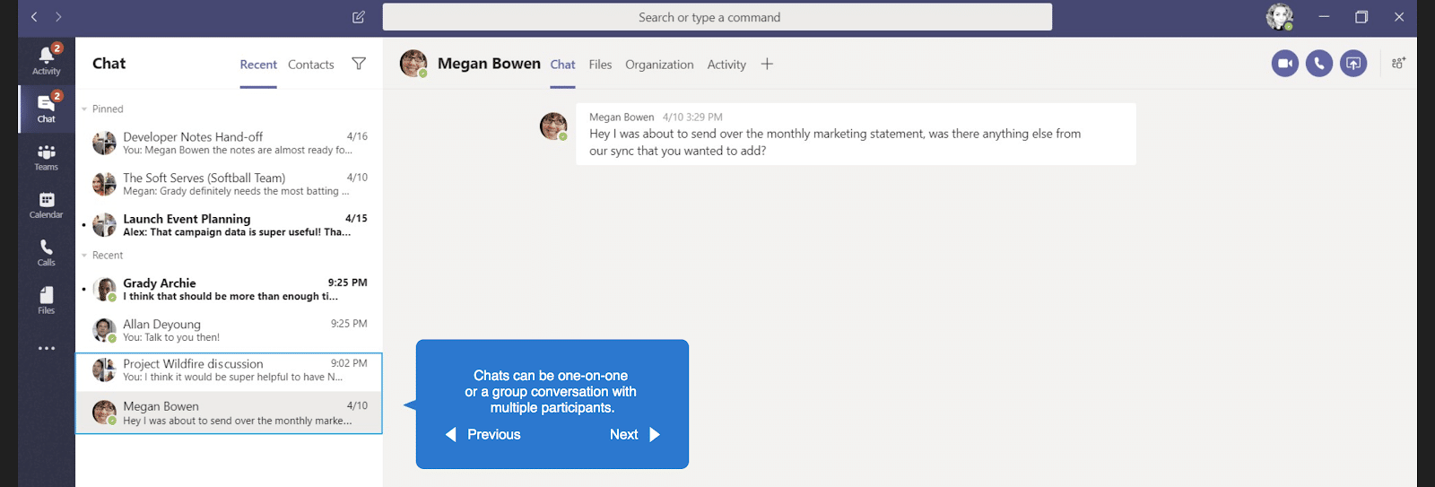 What Is Microsoft Teams Used For: Chat feature
