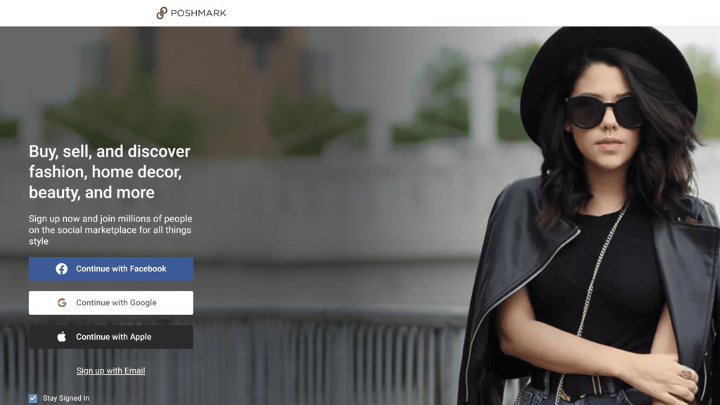 A homepage of the poshmark screenshot