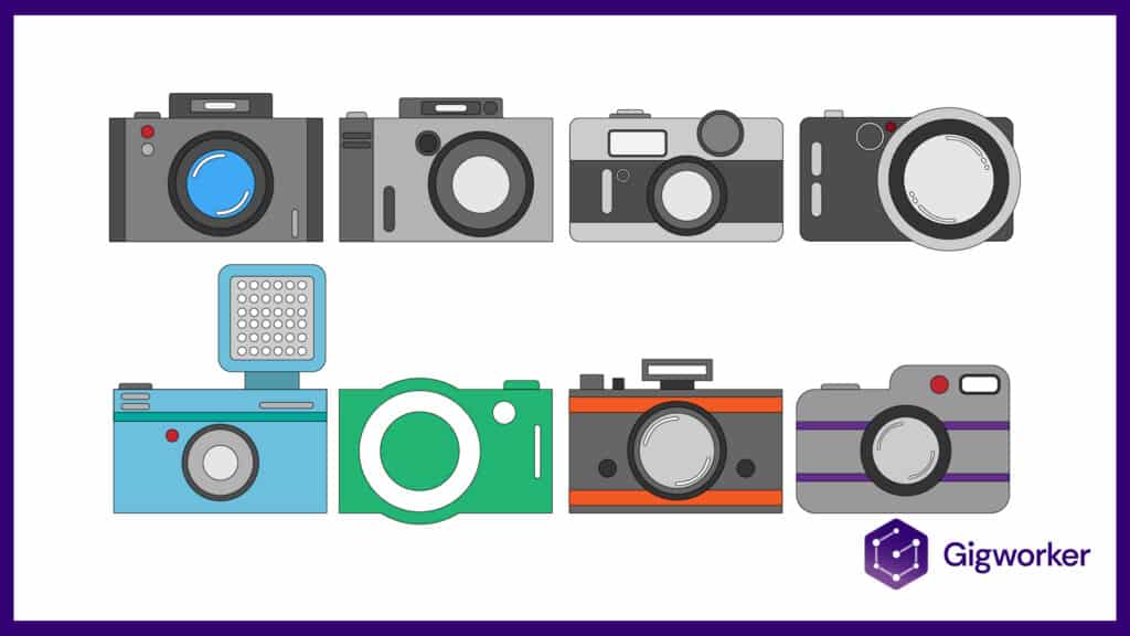 vector graphic showing an illustration of the best cheap camera for youtube