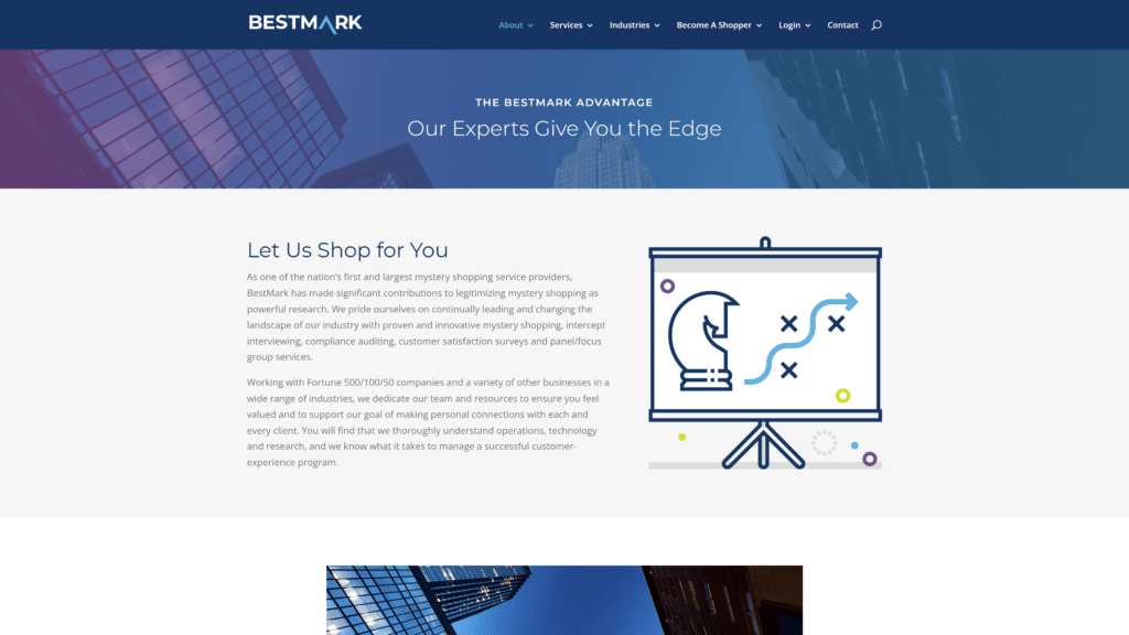 a screenshot of the bestmark homepage