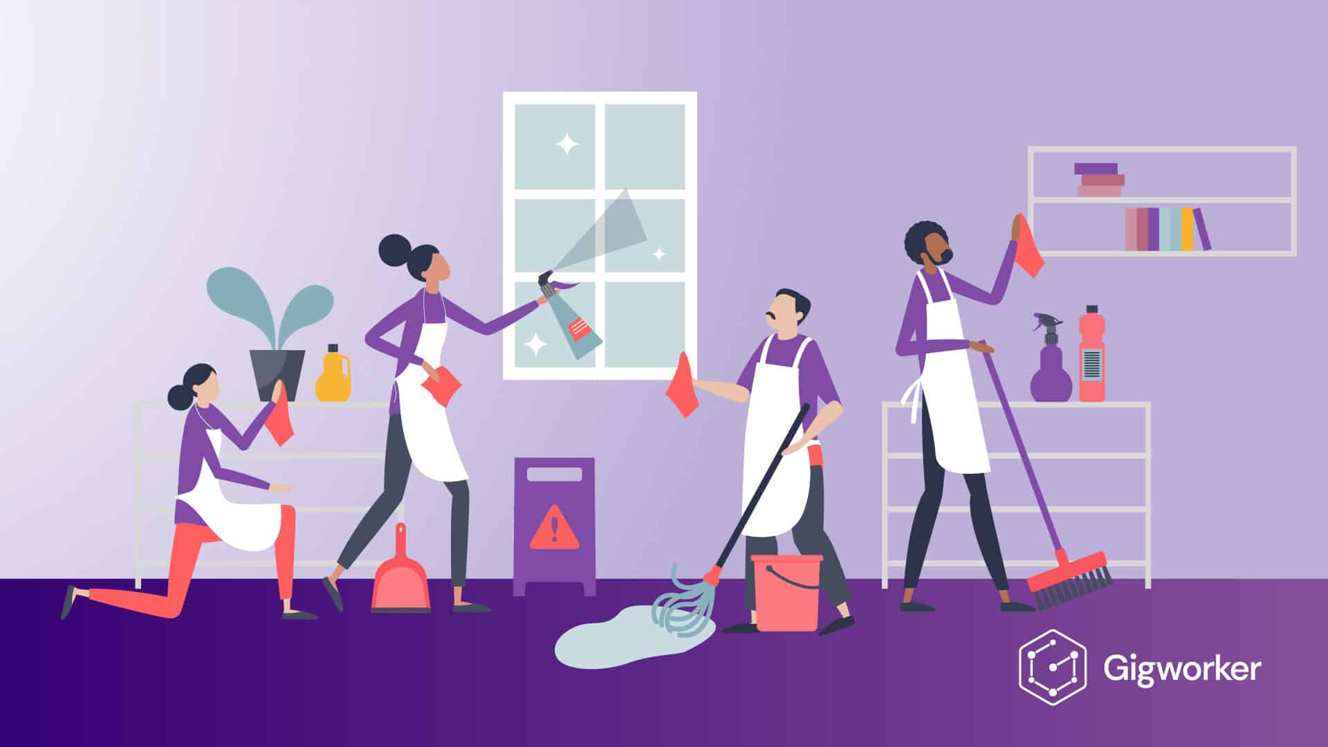 vector graphic showing an illustration of people who want to start a house cleaning business