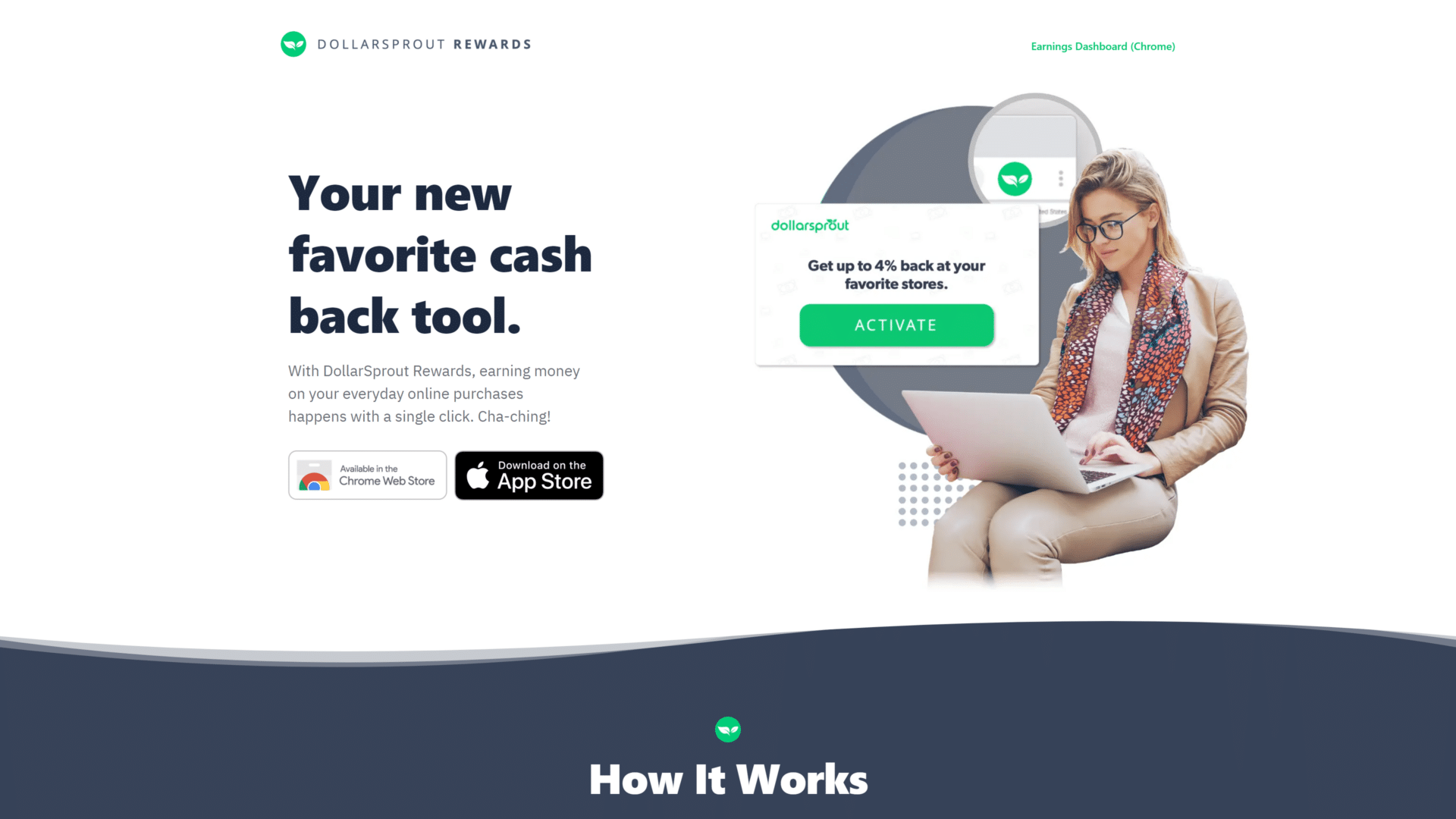 screenshot of the dollarsprout rewards homepage