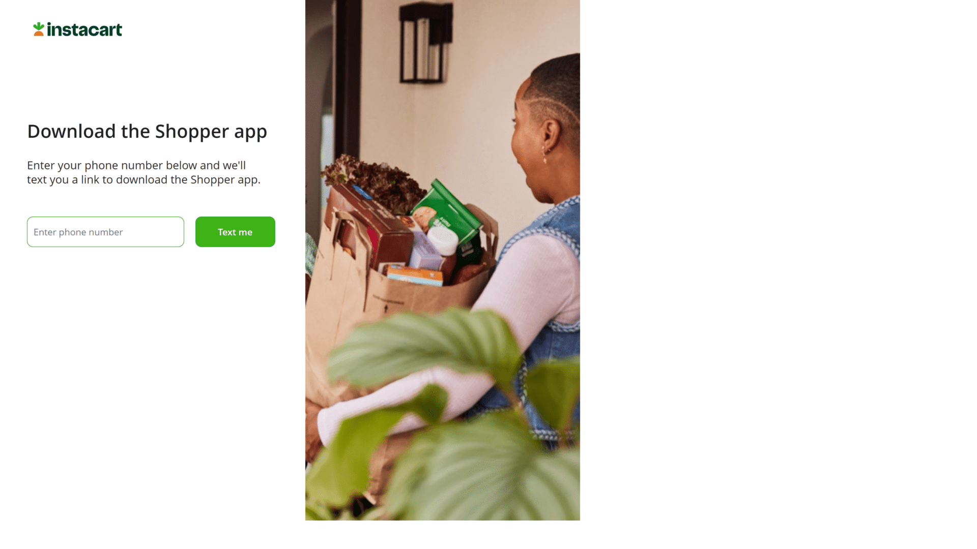 screenshot of the instacart shopper homepage