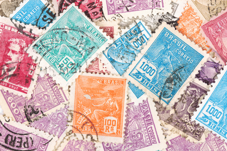 A collection of old stamps