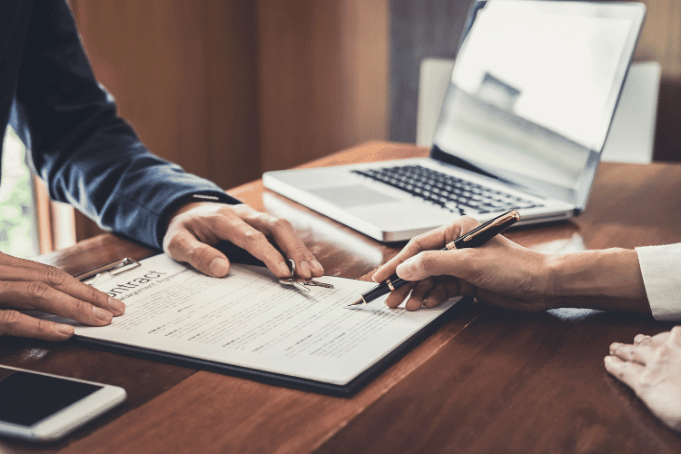 Property Manager Filing Keys to Customer after Signing Rental Lease