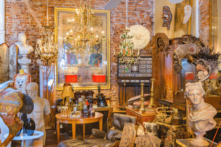 Interior scene of an Antiques store