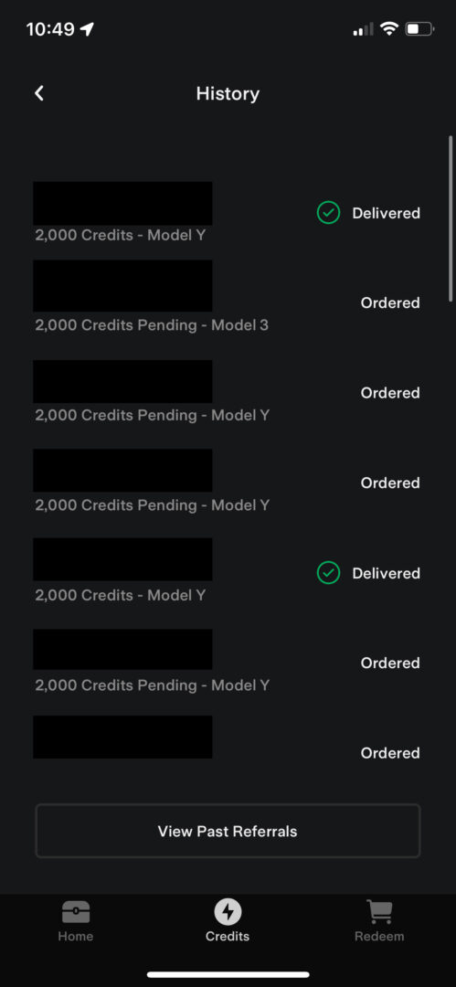 screenshot of the tesla loot box within the tesla app
