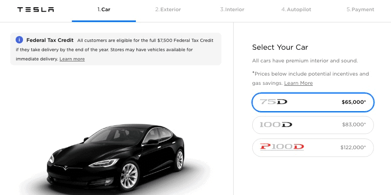 image showing the screen a customer gets when they visit a tesla referral code