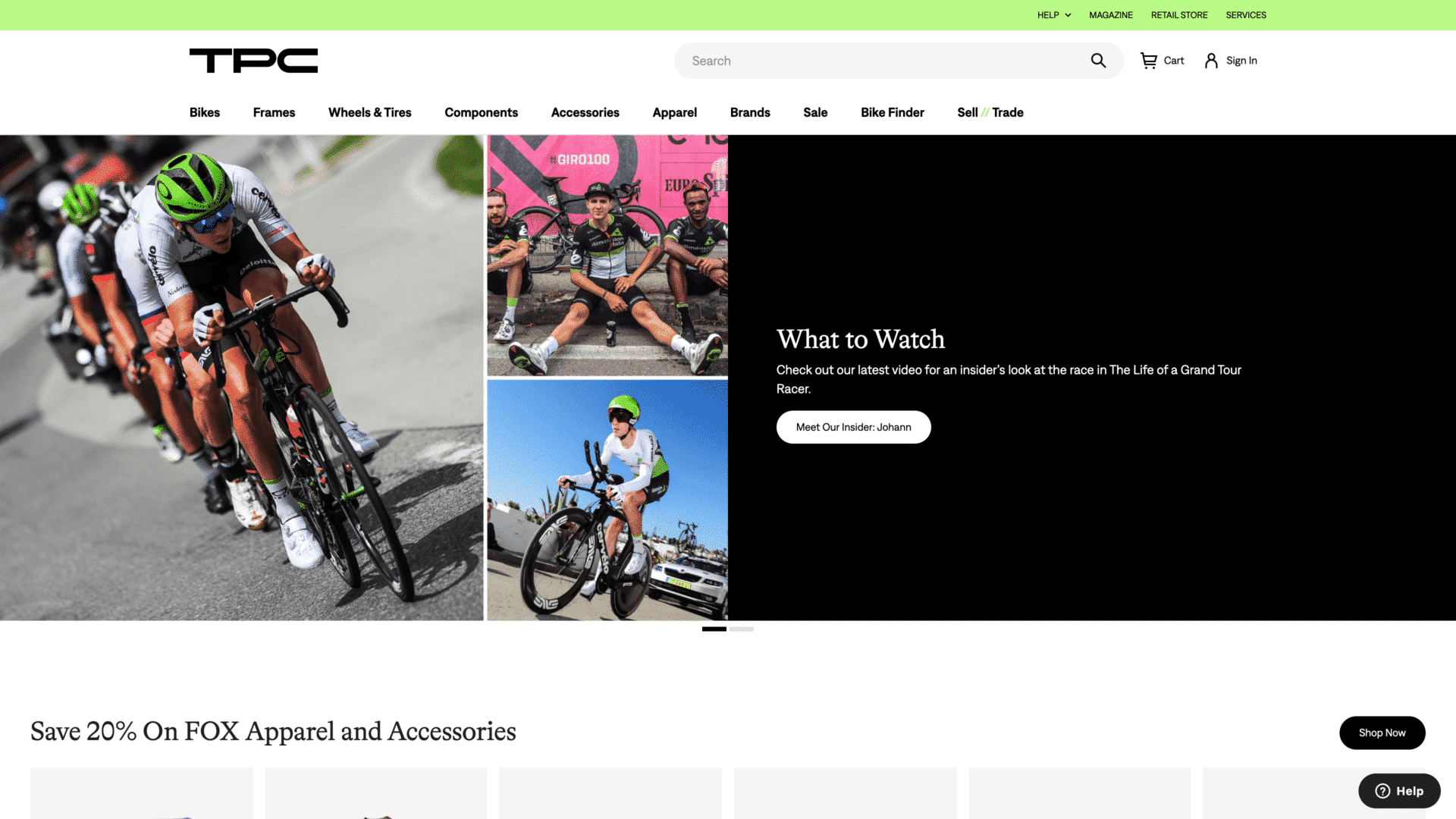 a screenshot of theproscloset homepage