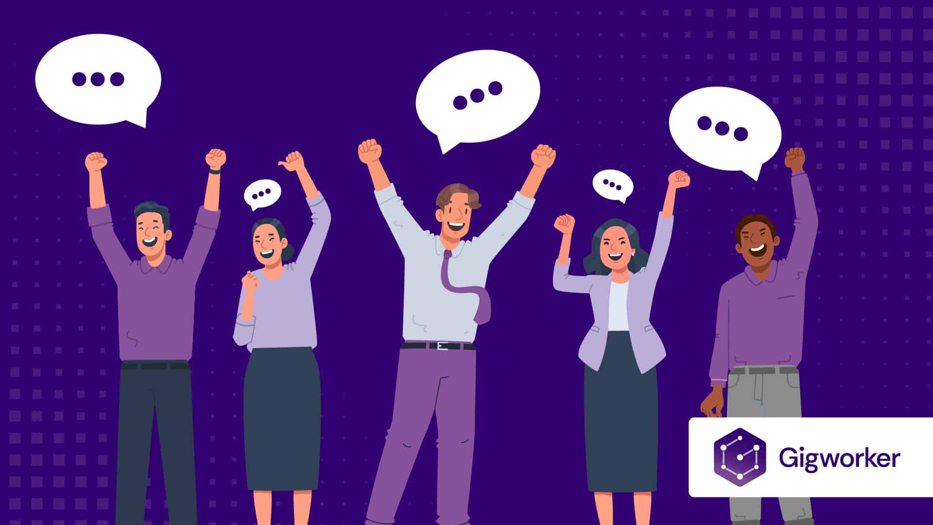 vector graphic showing an illustration of happy people graphics related to motivational quotes