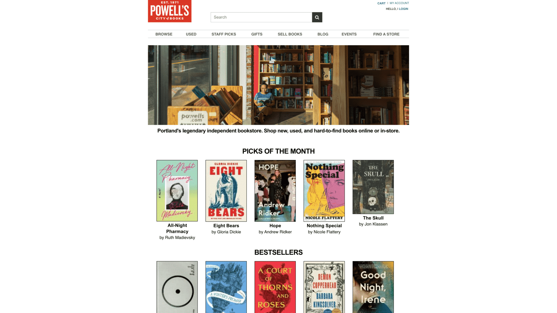 a screenshot of the powell homepage