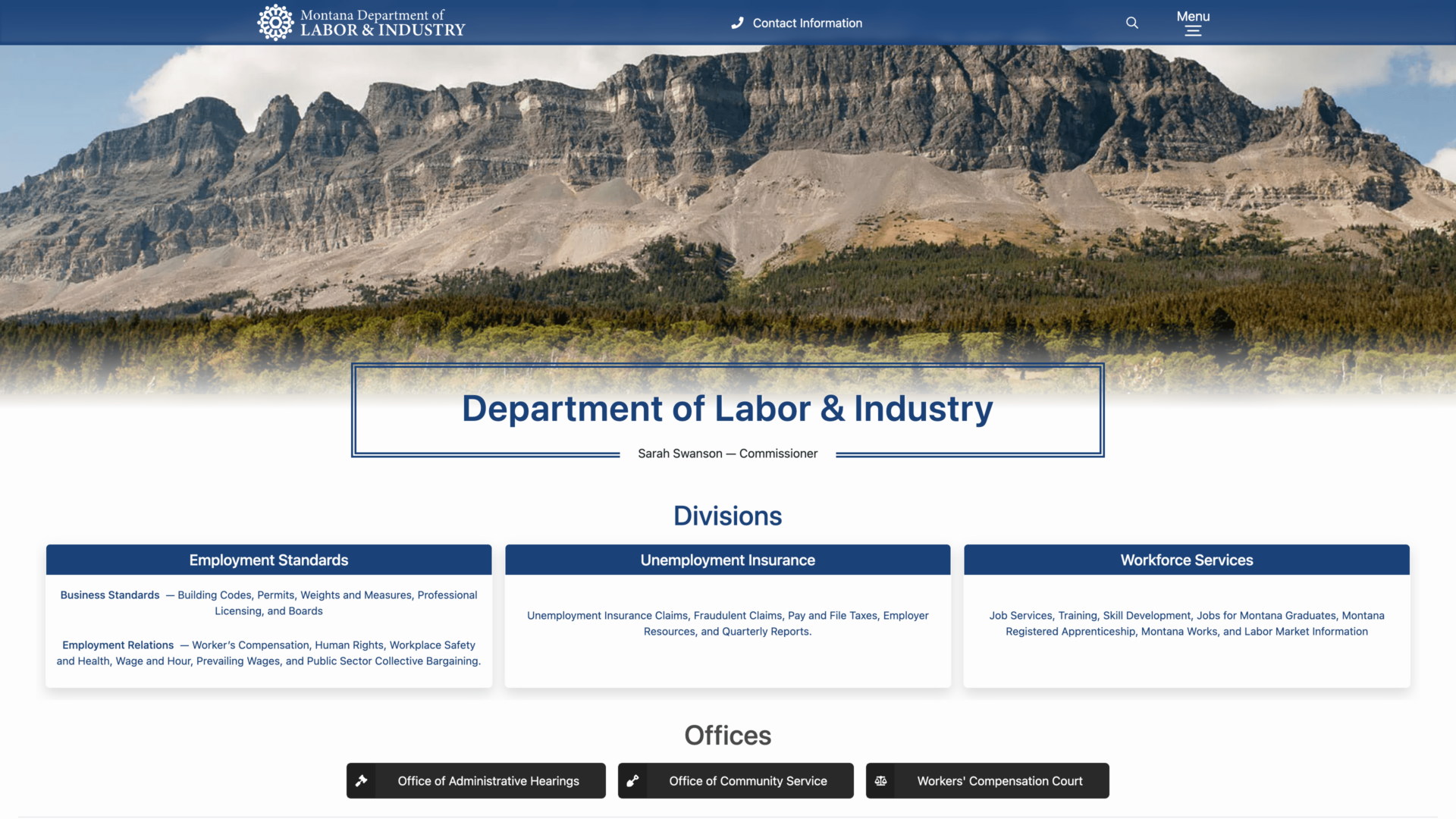 a screenshot of the care in Montana homepage