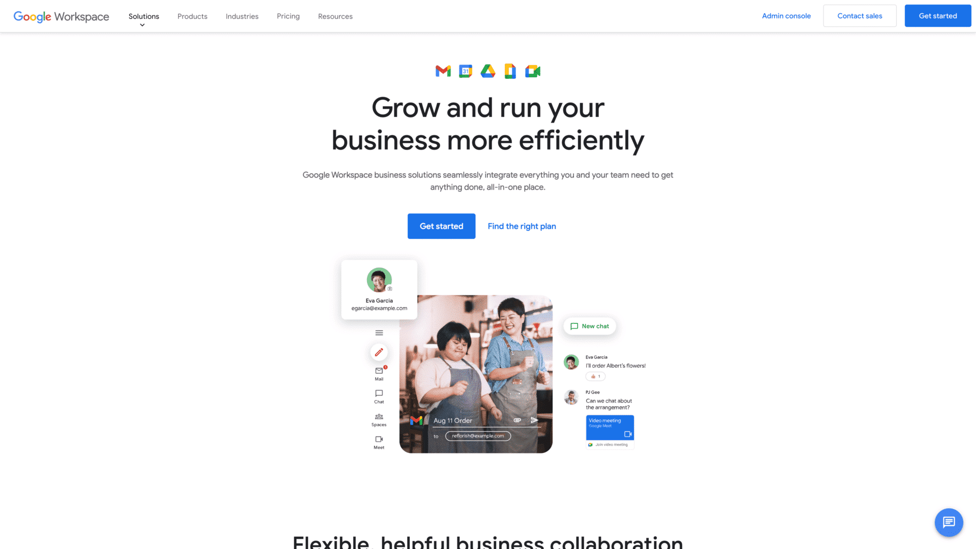 a screenshot of the Google Workspace homepage