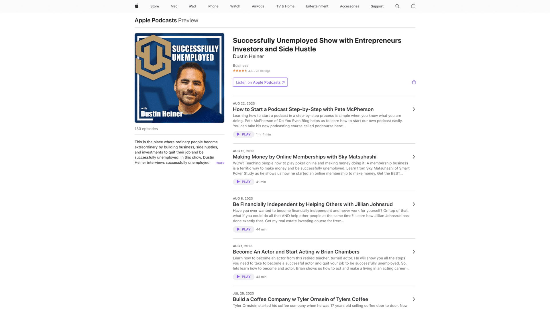 a screenshot of the Successfully Unemployed homepage