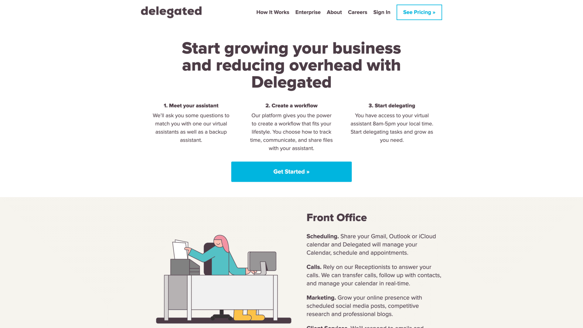 a screenshot of the delegated homepage