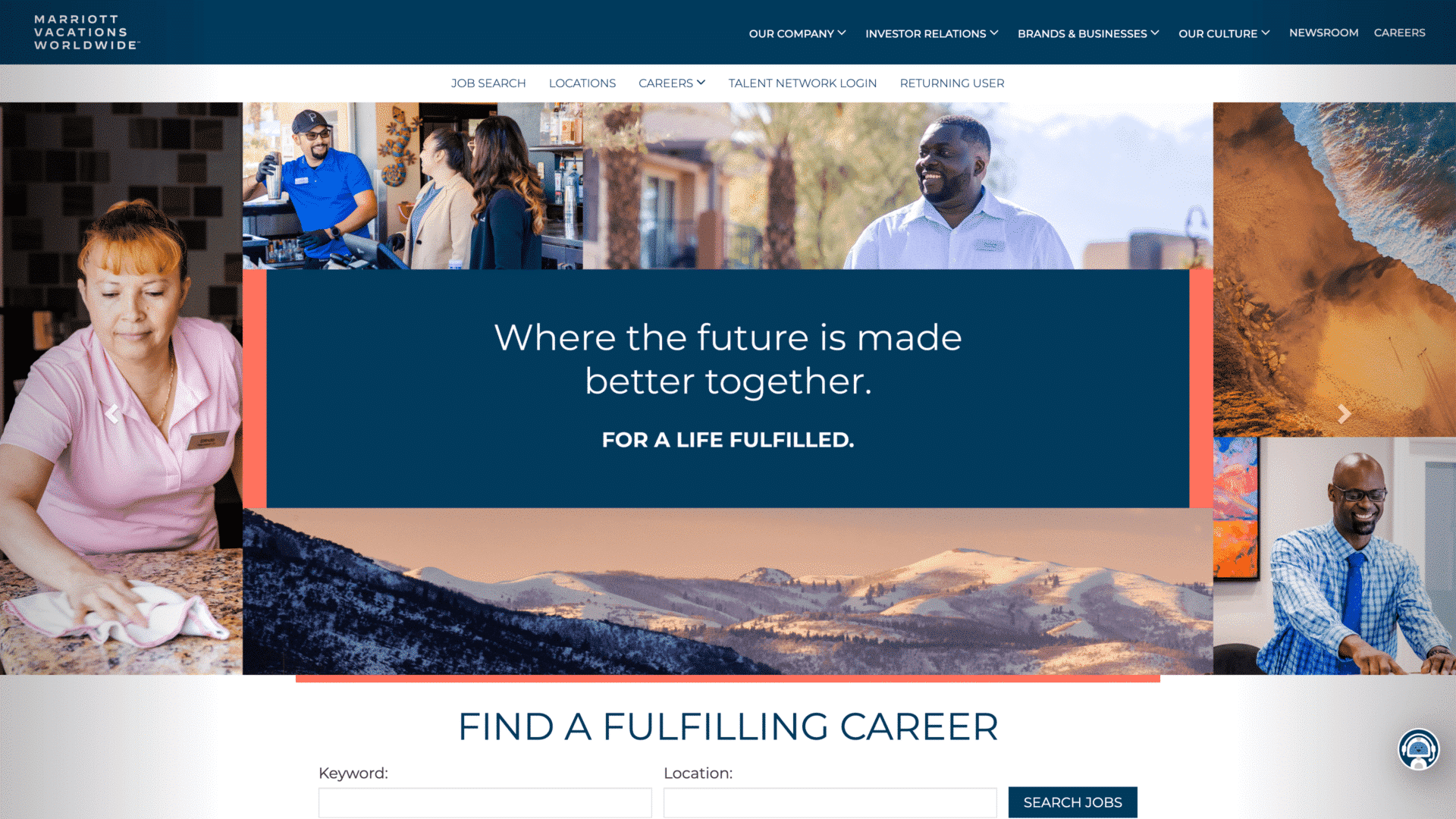 a screenshot of marriottvacationsworldwide careers