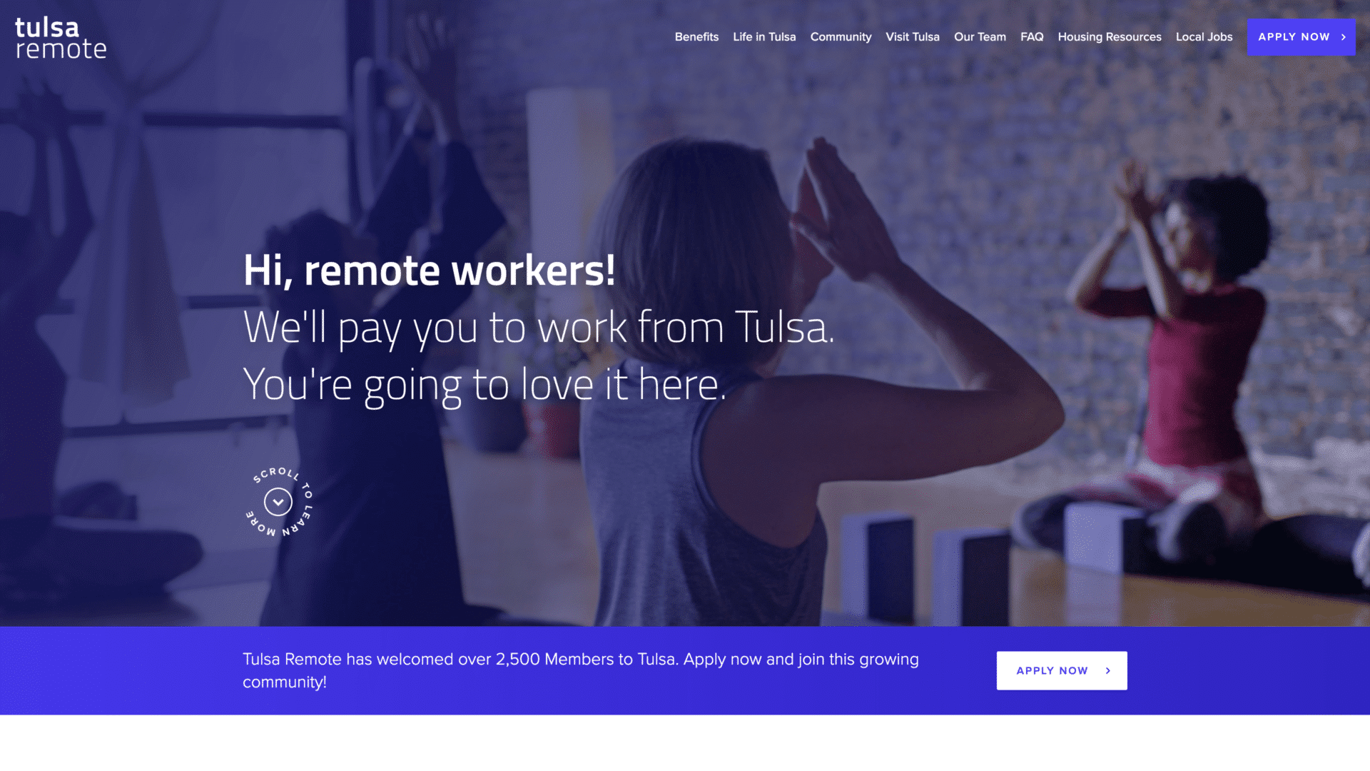 a screenshot of the tulsa remote homepage