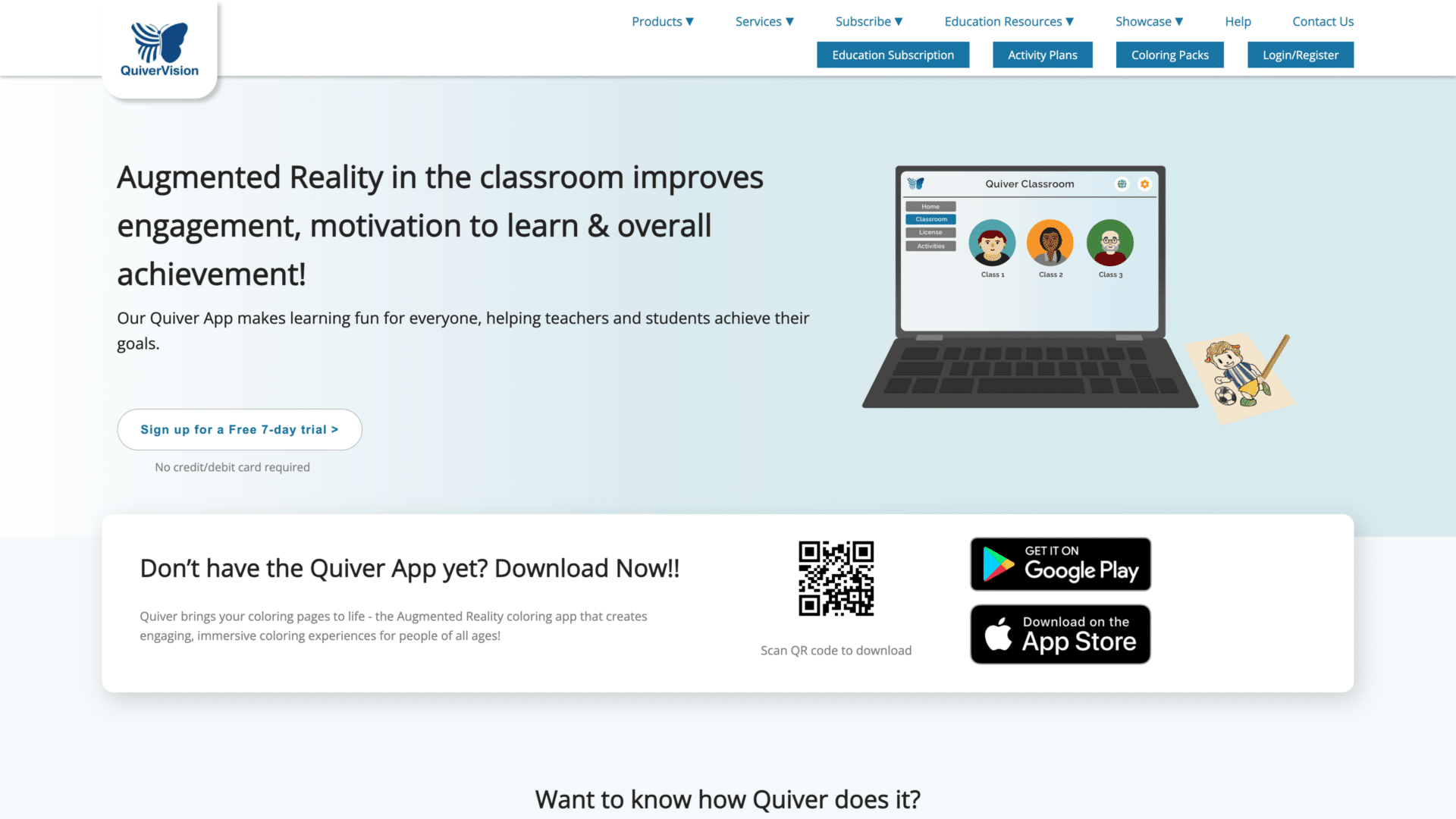 a screenshot of the quiver homepage